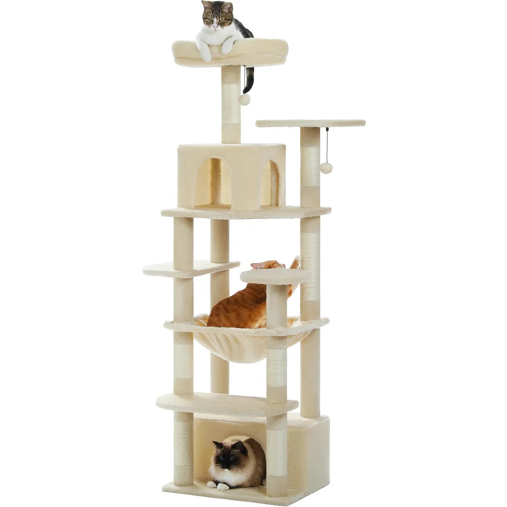 Arbre à chat SORA XXL beige 164 cm Image