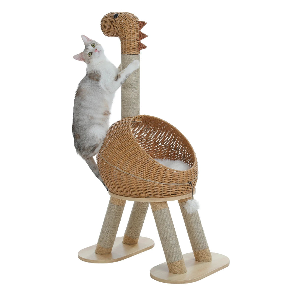 DINO arbre a chat design dinosaure avec un chat