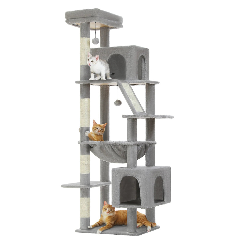 KANO arbre a chat xxl gris avec 3 chats