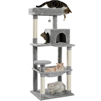 KIRA l arbre a chat xxl gris avec 4 chats