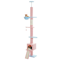 PILO arbre a chat plafond rose avec 2 chats