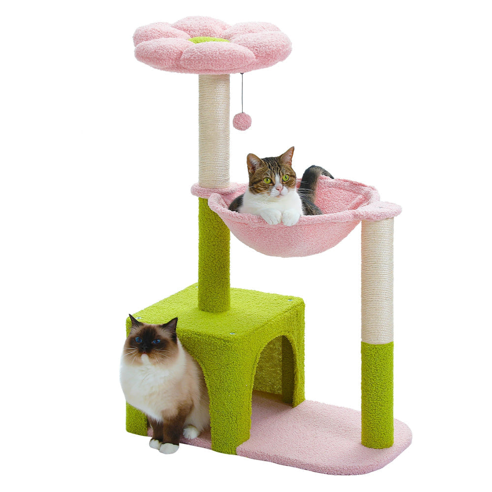 ROMI petit arbre a chat vert avec 2 chats