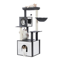 TEKA arbre a chat en bois avec 3 chats