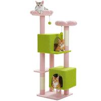 TOBI arbre a chat fleur rose avec 3 chats