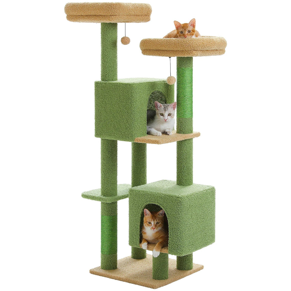 TOBI arbre a chat vert avec 3 chats