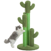 YUKO griffoir a chat vert cactus avec un chat
